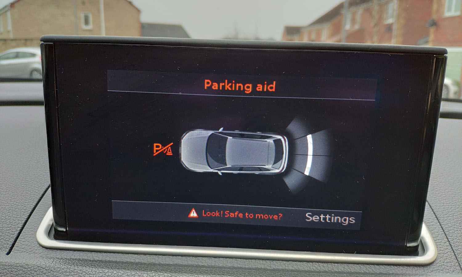Audi bumper parking sensor close inspection