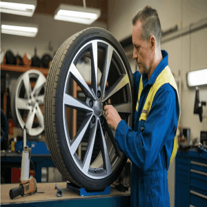 Audi rim repair inspection for bent or cracked wheel