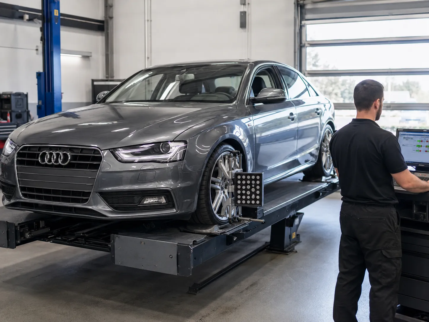 Audi wheel alignment measurement after suspension repair