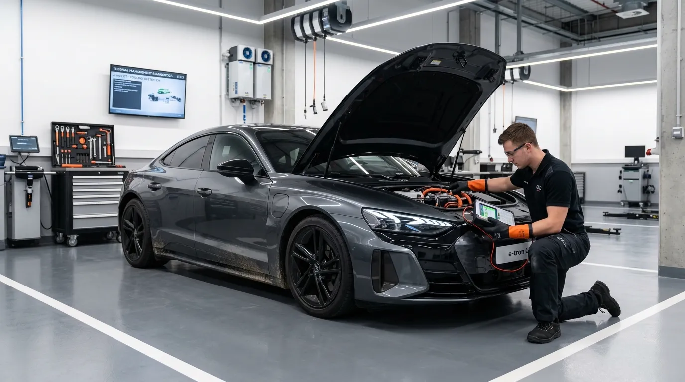 Audi e-tron GT electric vehicle service inspection