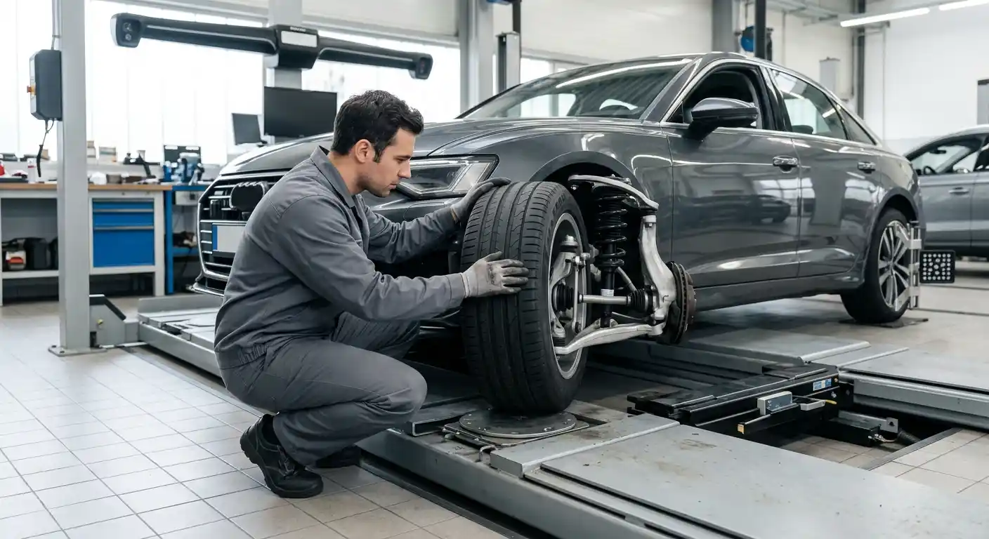 Audi steering position and chassis load inspection