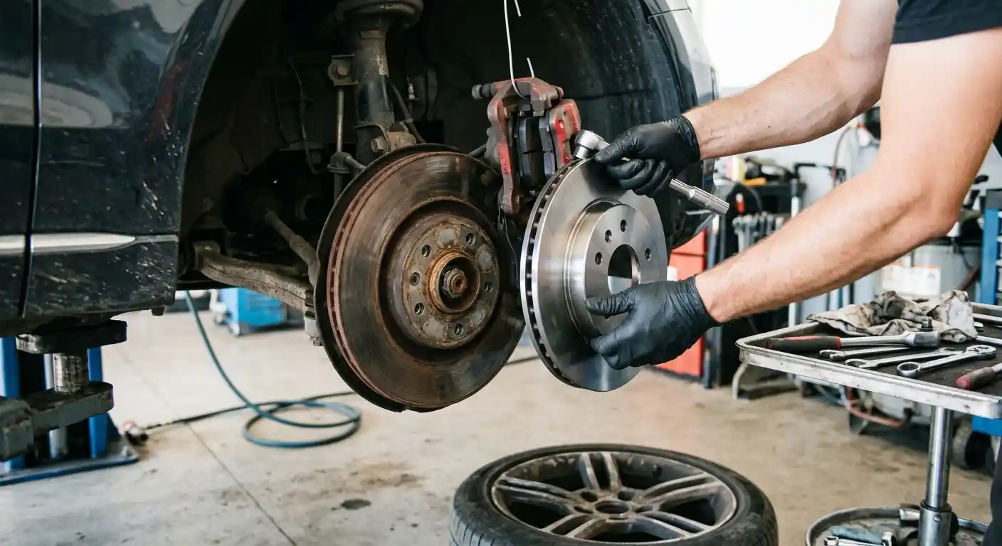 Audi workshop diagnosis during brake and system inspection