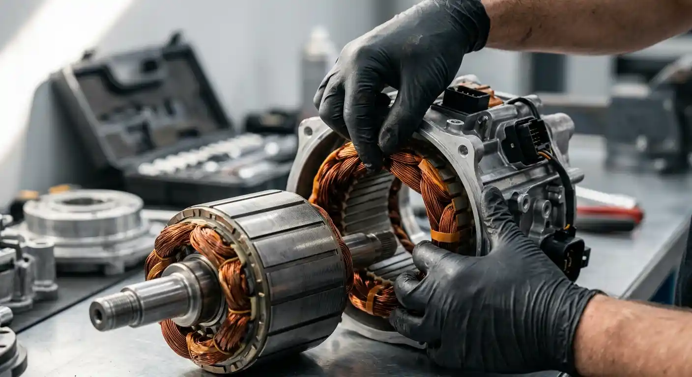 Audi A6 e-tron electric motor service and inspection