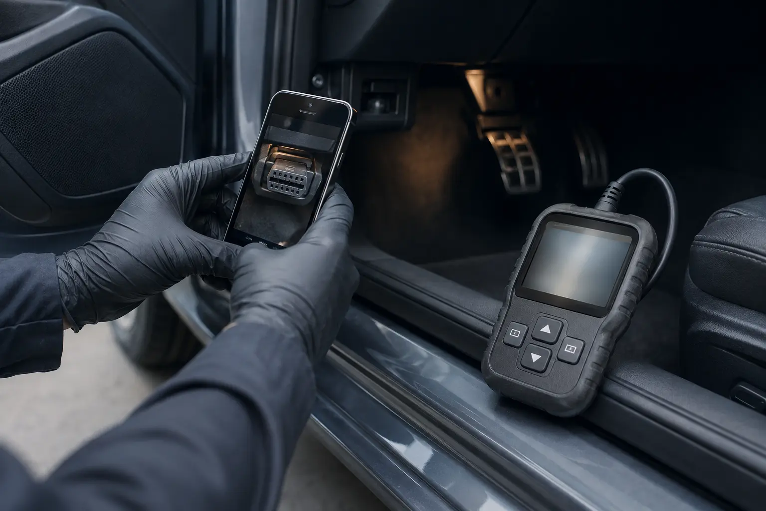 Recording Audi diagnostic connector evidence before testing