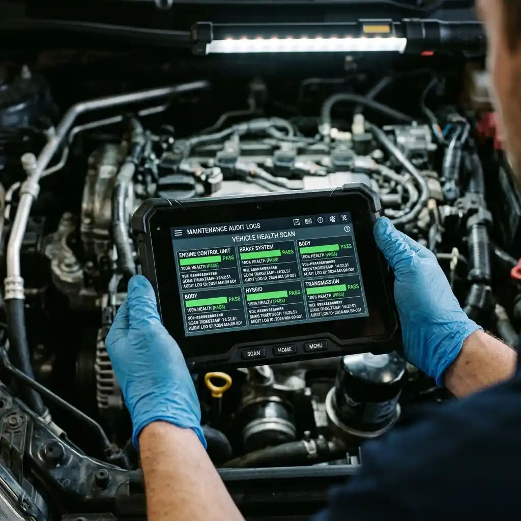 Audi inspection service diagnostic health scan in Dubai