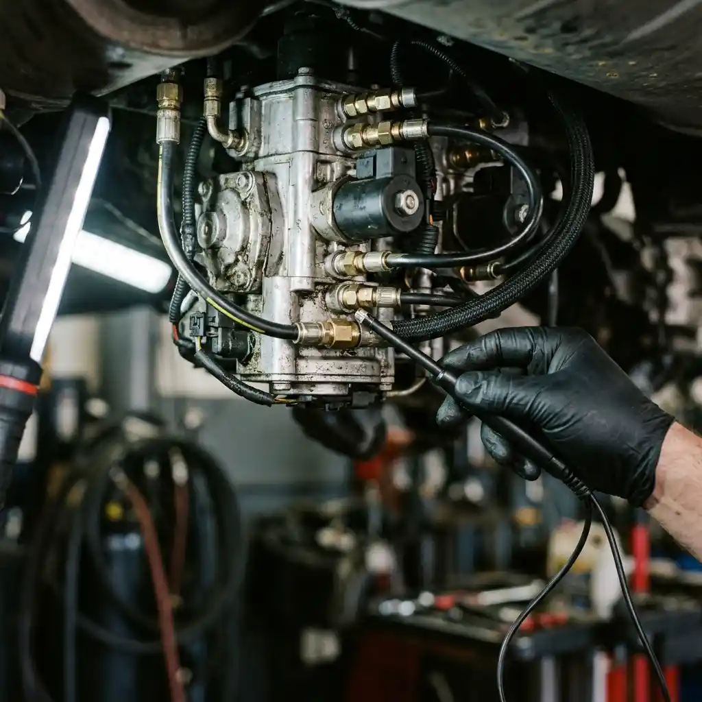 Audi Q7 air suspension leak diagnosis in Dubai