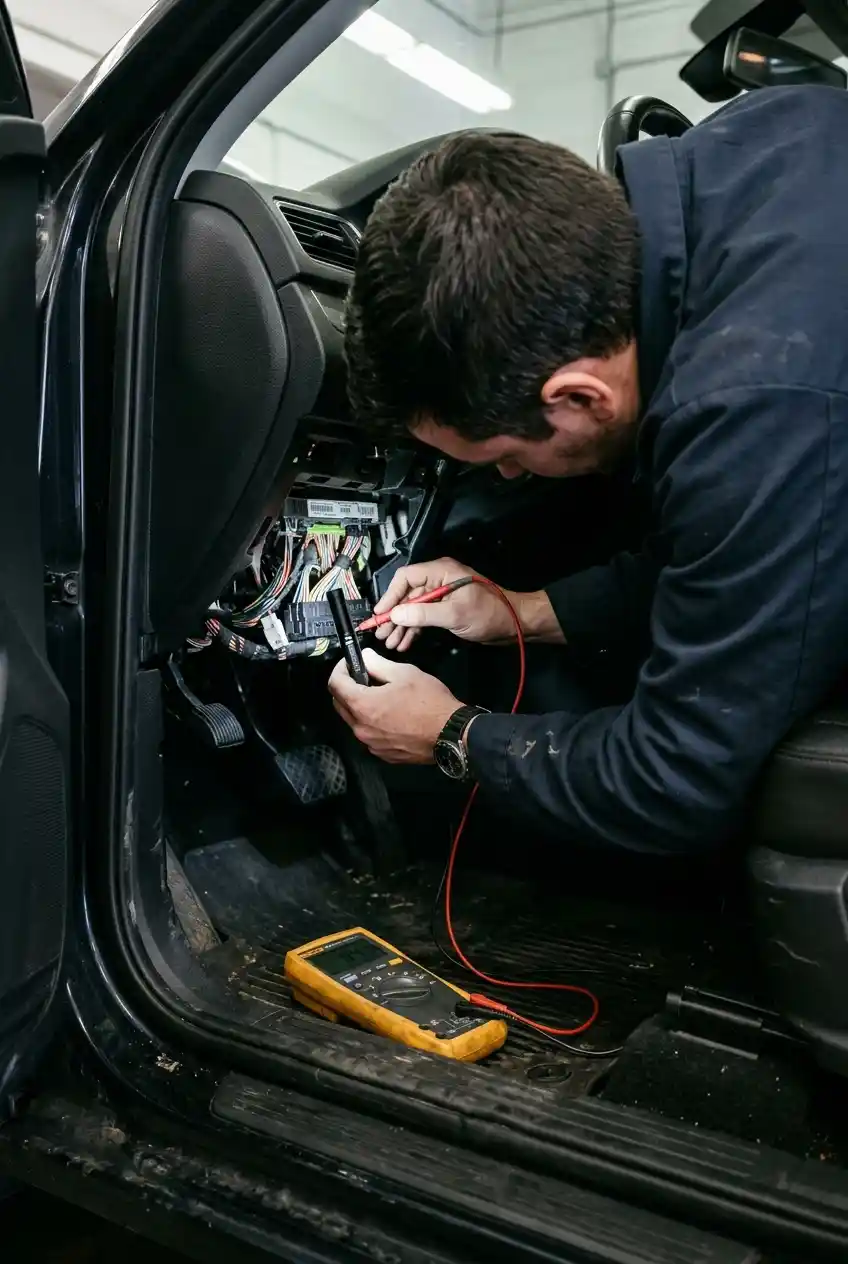 Audi Q7 CAN bus network diagnostic scan and voltage test