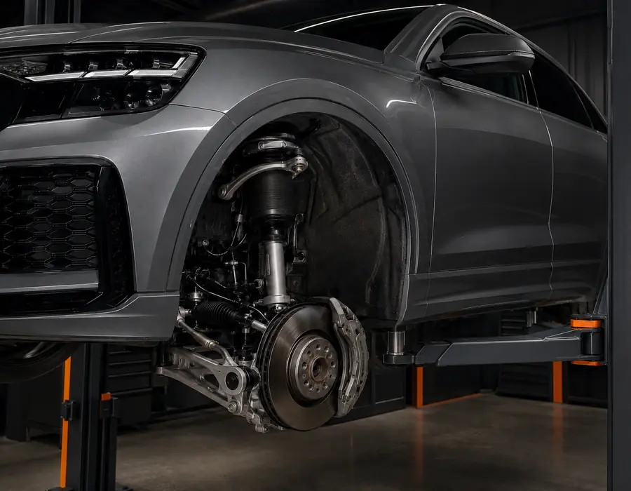 Audi RS Q8 air suspension and steering inspection