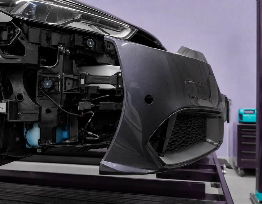 Audi RS7 hidden sensing hardware inspection after cosmetic repair