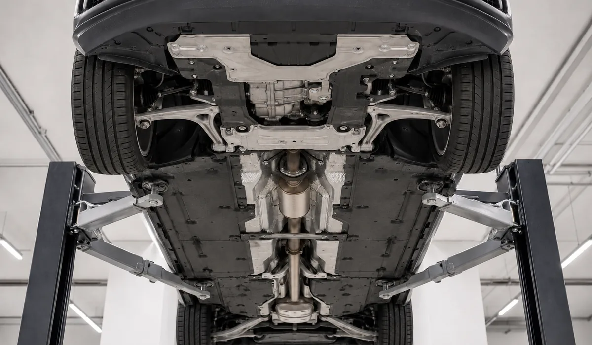 Audi SQ5 all-wheel-drive drivetrain and underbody inspection