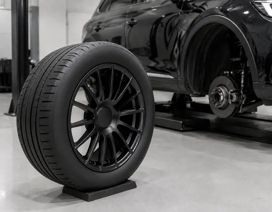 Audi SQ8 tire and wheel condition inspection for heat, wear and runout