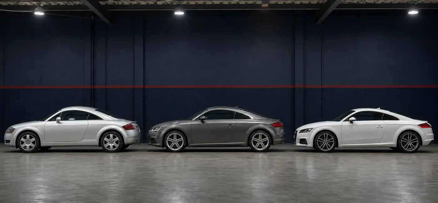 Audi TT 8N, 8J and 8S generation comparison inspection