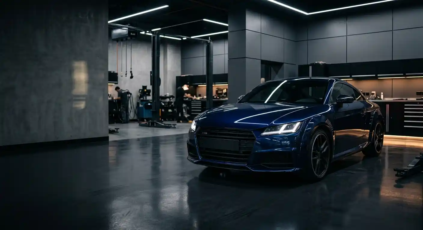 Audi TTS repair and performance inspection in Dubai