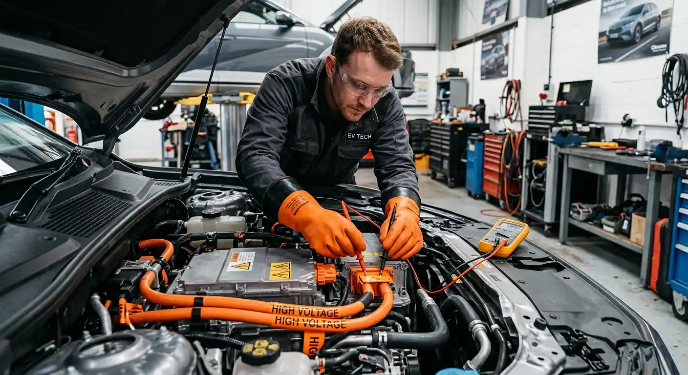 High-voltage diagnostic check on an Audi A6 e-tron
