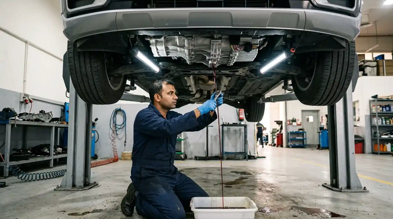 Audi Q2 DSG gearbox fluid condition check during service planning