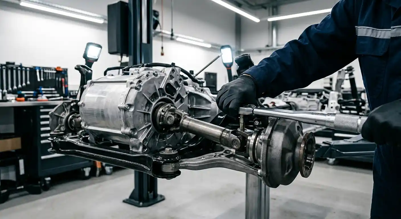Audi Q4 e-tron all-wheel-drive system inspection for dual-motor quattro diagnosis