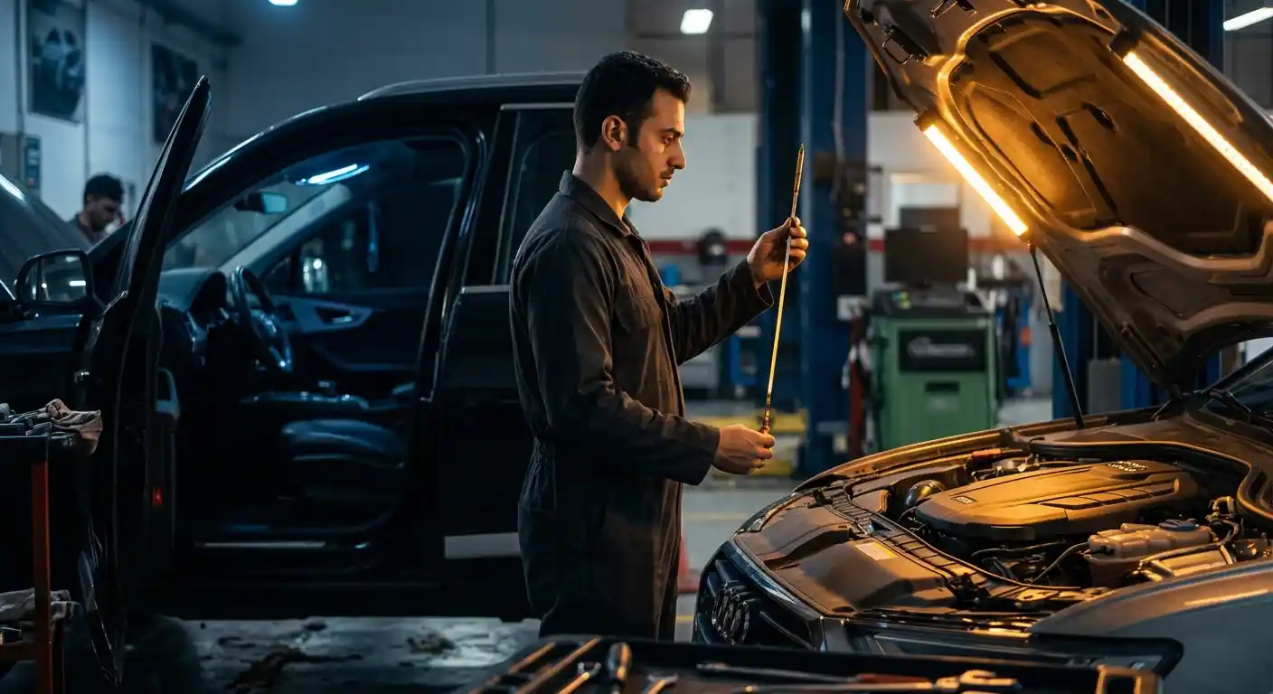 Audi RS3 oil service and condition inspection for maintenance records