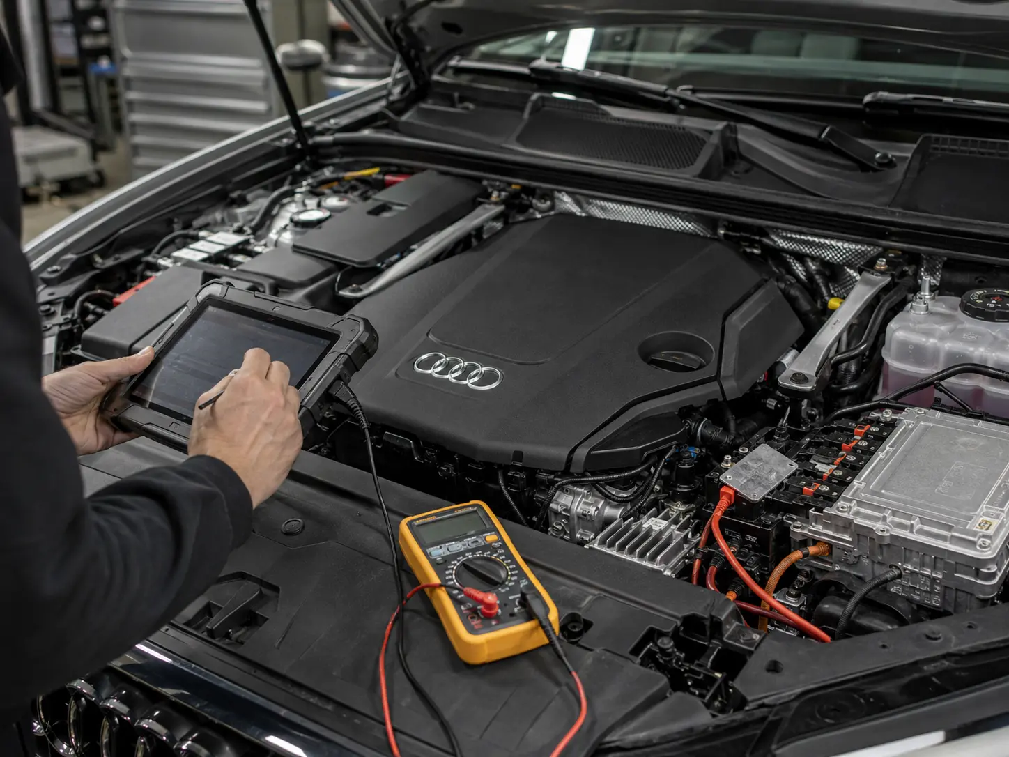 Audi Q8 electrical and 48-volt diagnostic testing