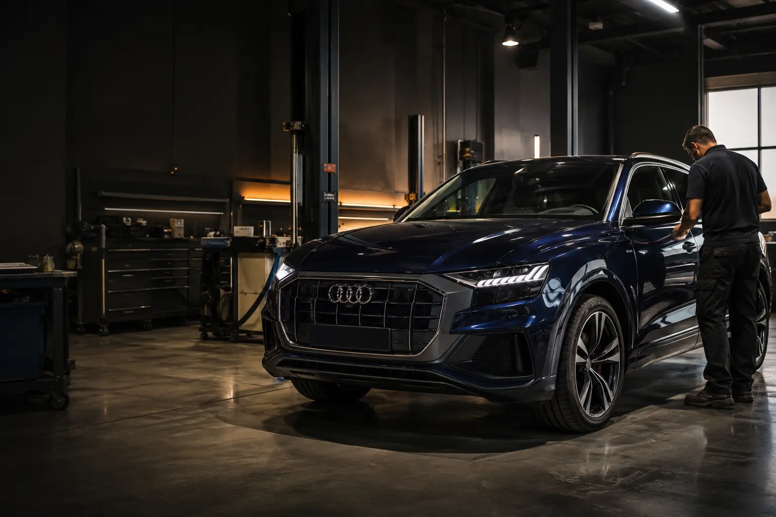 Audi Q8 final workshop function check after repair